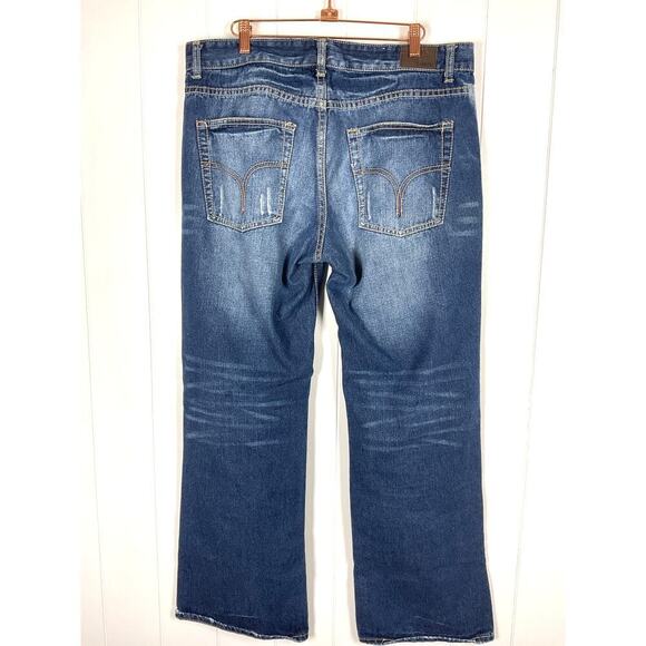 Carbon Men's Intentionally Distressed 5 Pocket Straight Leg Jeans 34/32 - Picture 6 of 9